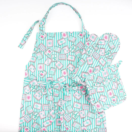 Mahjong Striped Apron