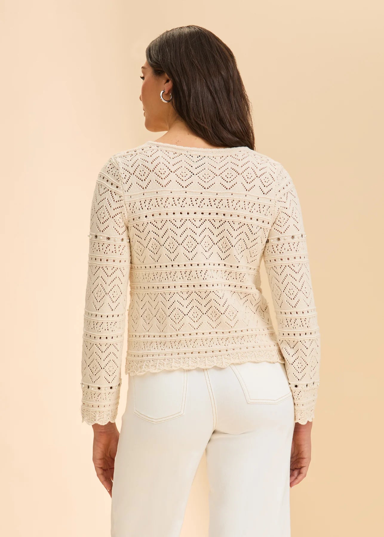 FDJ Long Sleeve Pointelle Sweater
