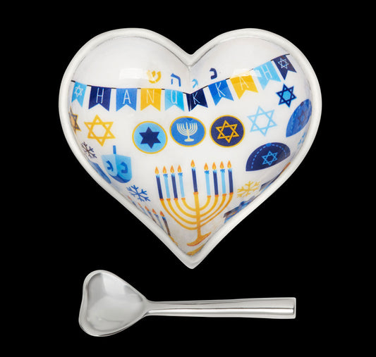 Inspired Generations Happy Hanukkah Heart w/ heart spoon