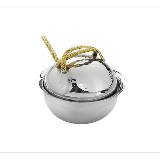 Hammered Honey Dish W/ Glass Insert