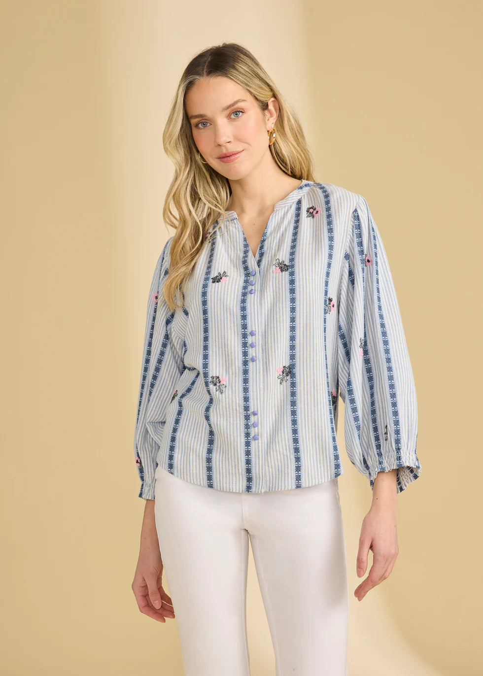 FDJ Embellished Striped Shirt