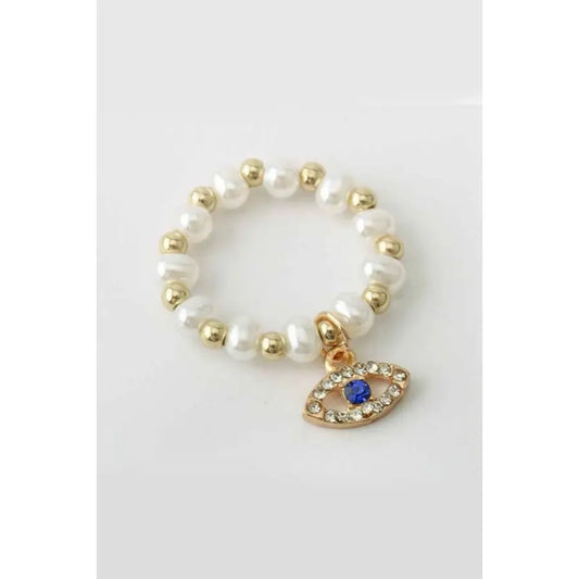 Evil Eye Pearl Ring