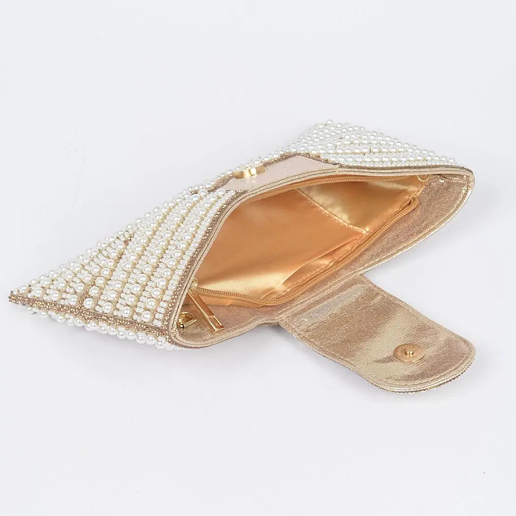 Rhinestone and Pearl Clutch