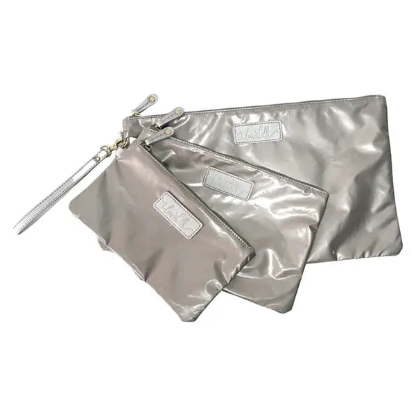 3 Piece Cosmetic Bag Wristlet Set
