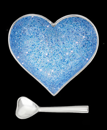 Inspired Generations Happy Sparkly Blue Heart W/ Spoon