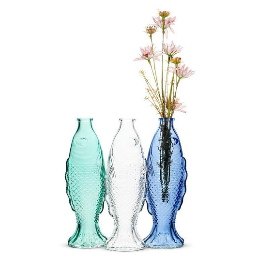 Large Glass Spouting Fish Vase
