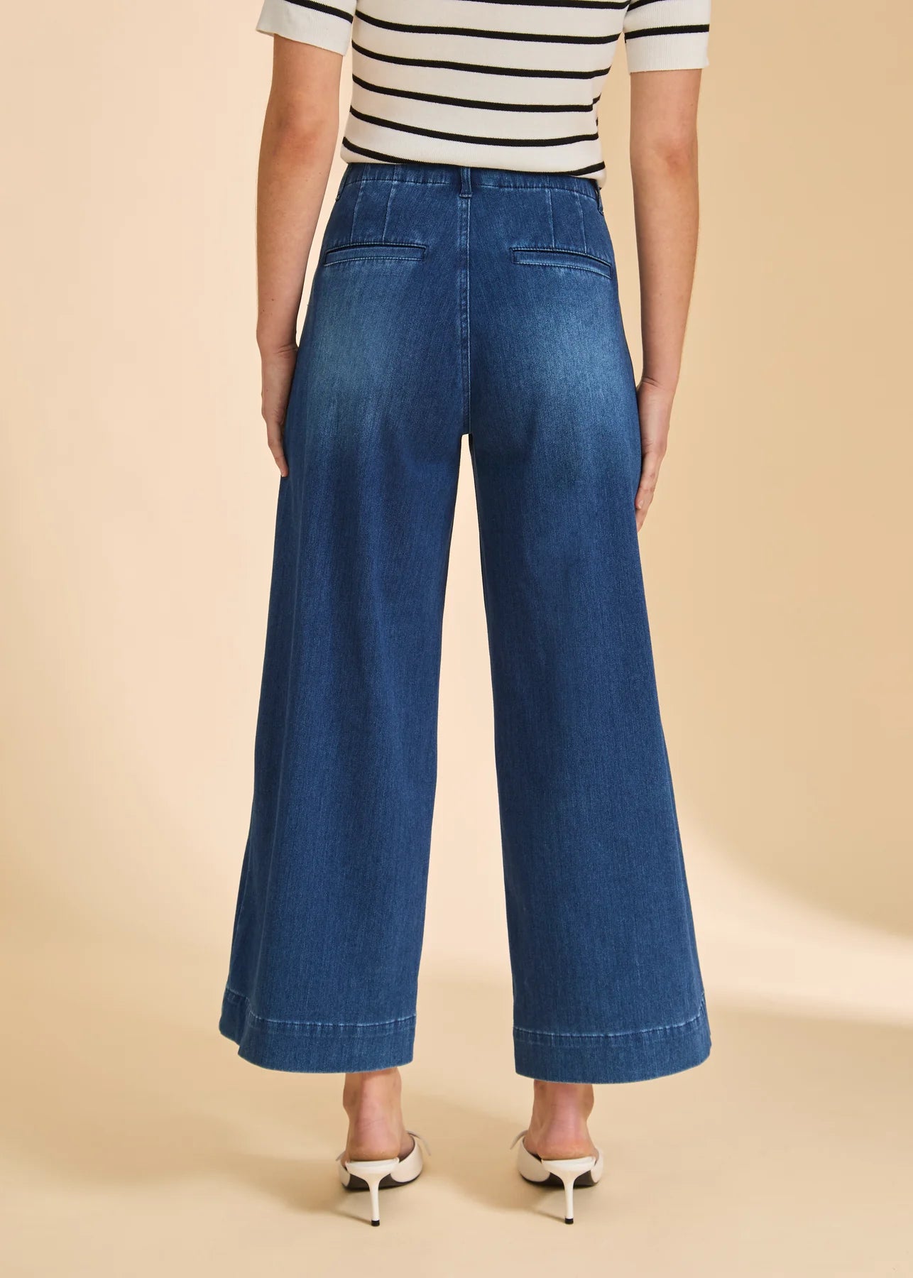 FDJ Pull On Wide Leg Denim Crop