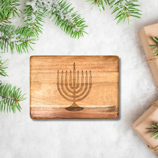 Mini Menorah Wooden Board