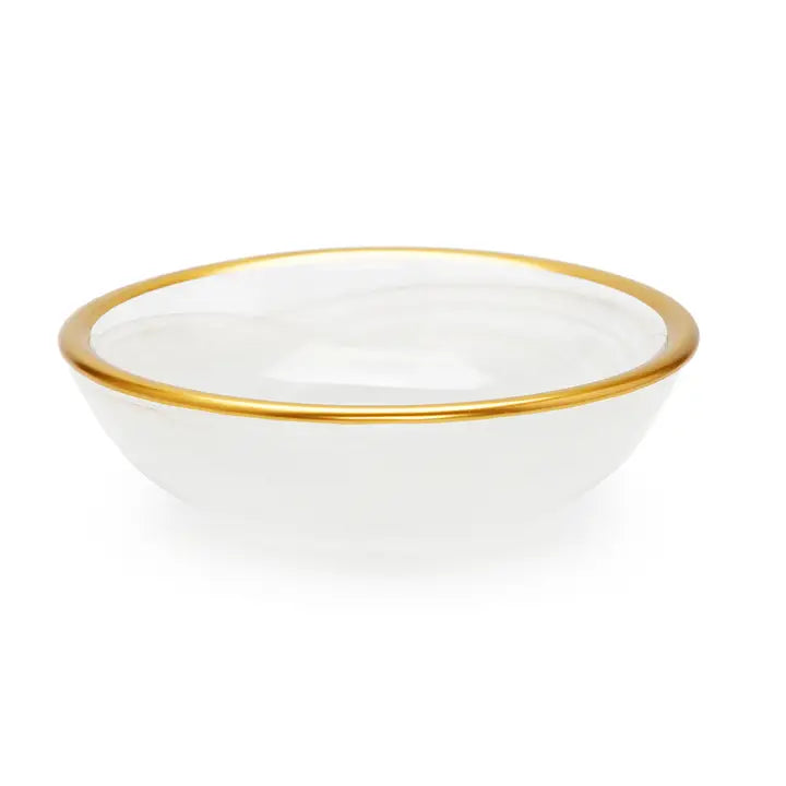 Glass White Dip Bowl