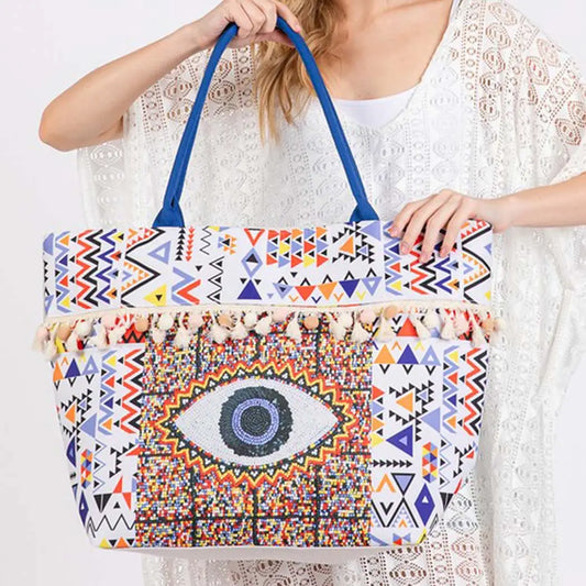Evil Eye Boho Print Bag