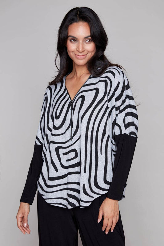 Compli K Deep V Top W/Zipper