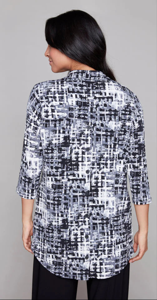 Compli K Jersey Blouse W/ Back Button Detail