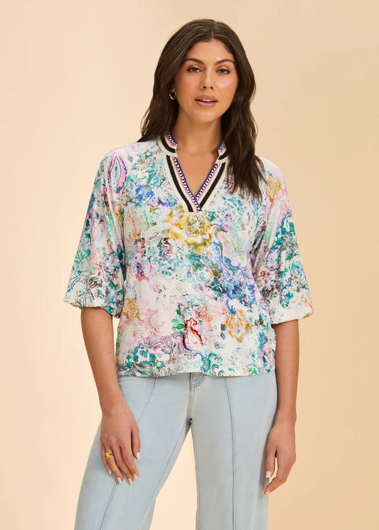 FDJ Split Neck Top