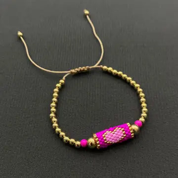 18K Gold Plated Beaded Heart Bracelet