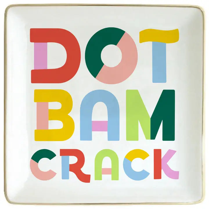 Ceramic Dot Bam Crack Trinket Dish