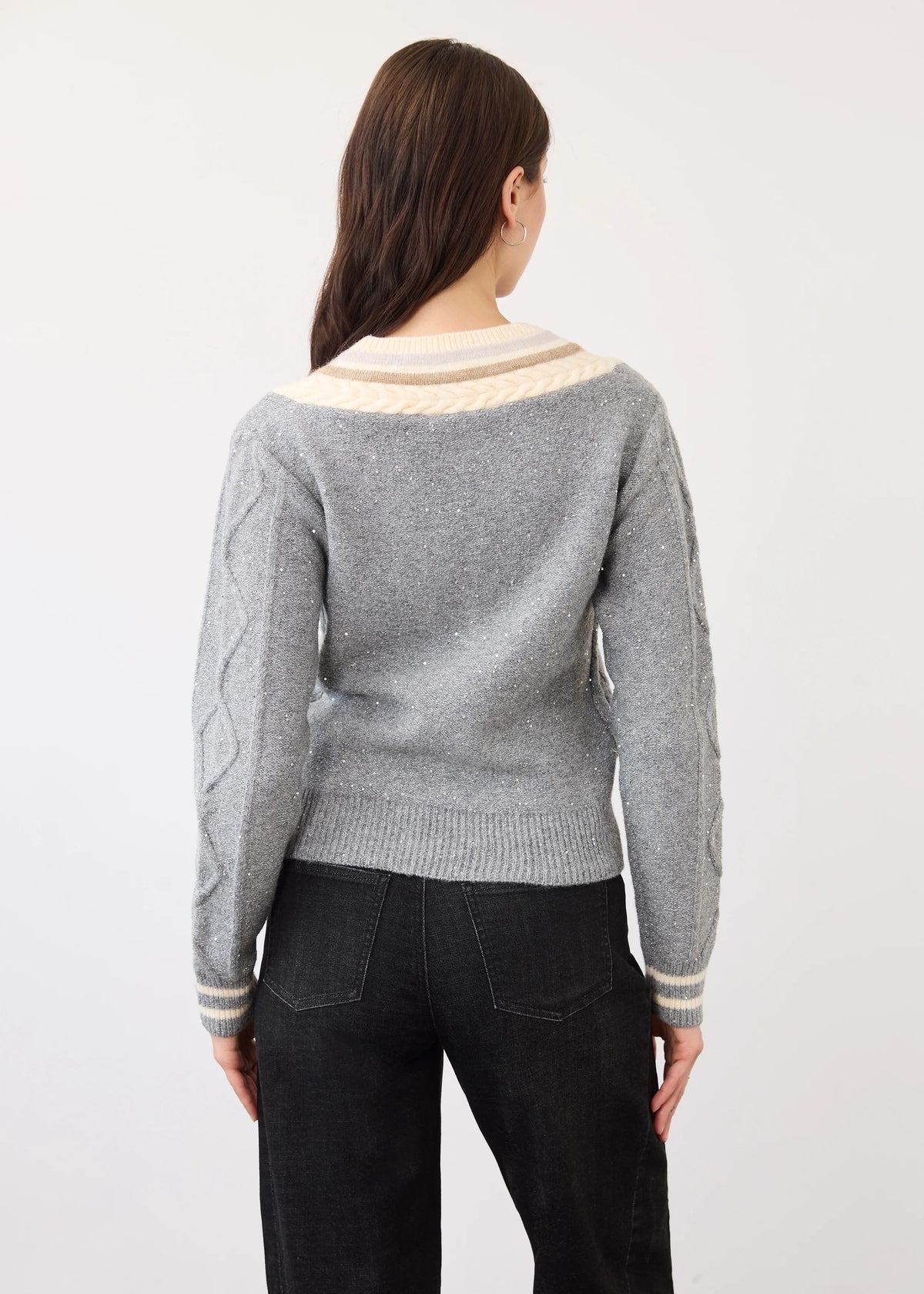 FDJ Sparkle V Neck Sweater