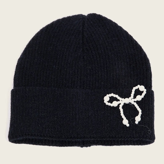 Pearl Bow Beanie