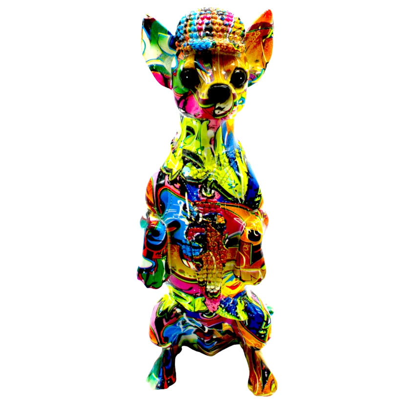 Dog Sculpture - Street Art Painted Chihuahua