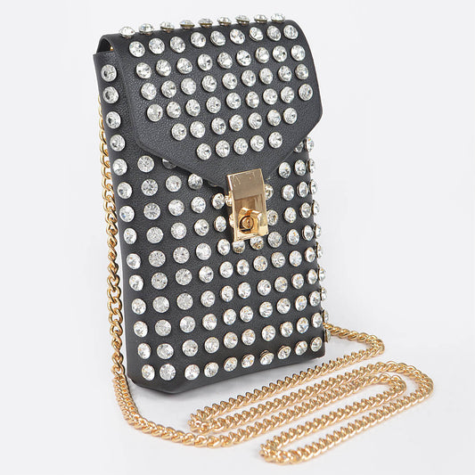 Rhinestone Crossbody Cellphone Belt Bag