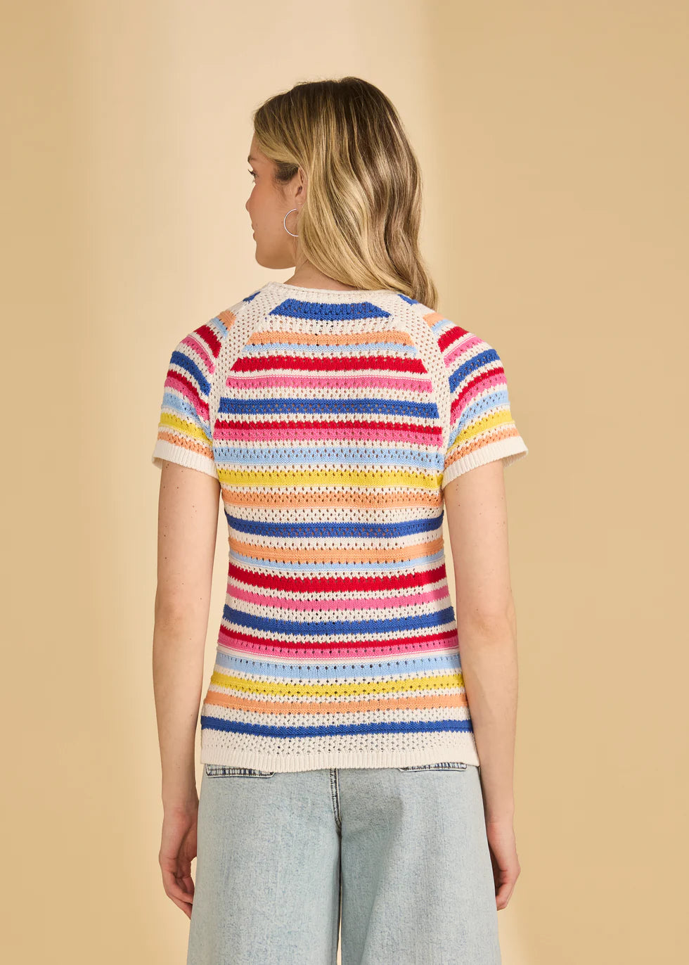 FDJ Cap Sleeve Stripe Sweater