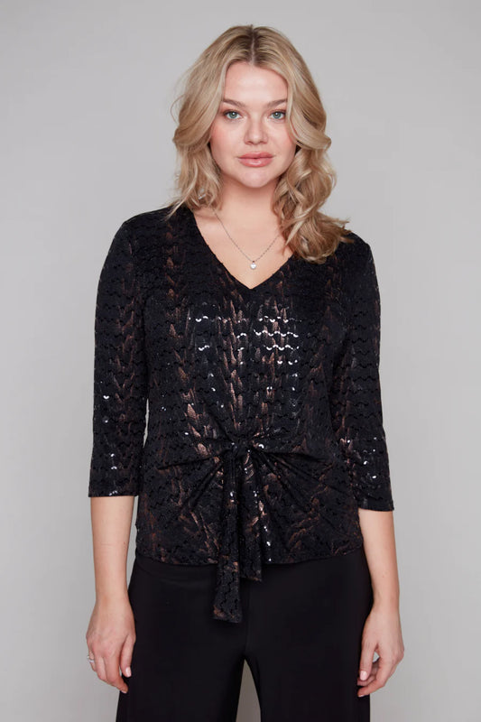 Compli K Sequin Tie Top