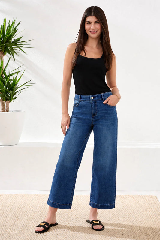 Tribal Audrey Hugging Wide Crop Jeans