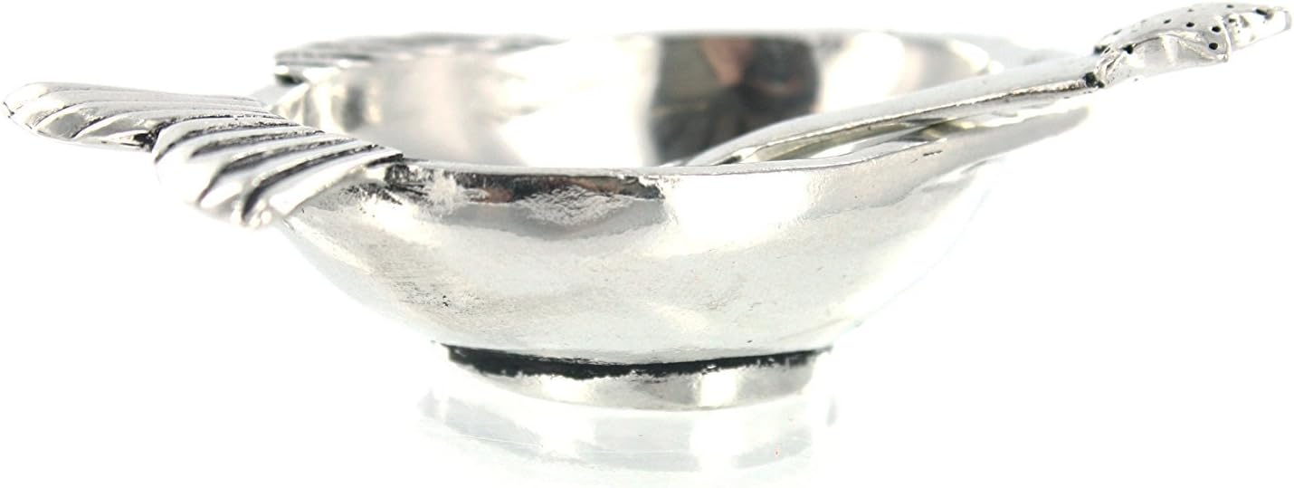 Pewter Fish Salt Cellar W/Spoon