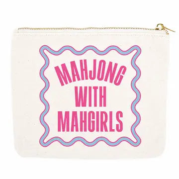 Canvas Mahj Card Pouch - Mahj With Mah Girls