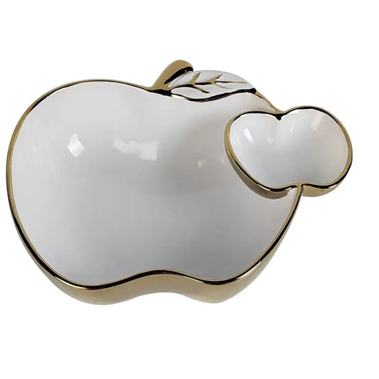 Porcelain  Gold Edged Apple Dish
