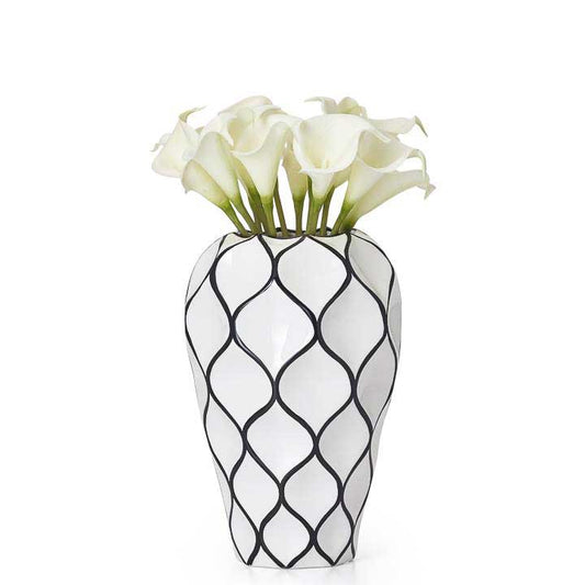 Abstract Ceramic Vase 10.5"