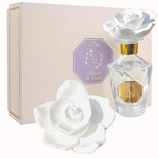 Fragrance Diffuser - Vintage Rose Reed Diffuser Set - Magnolia