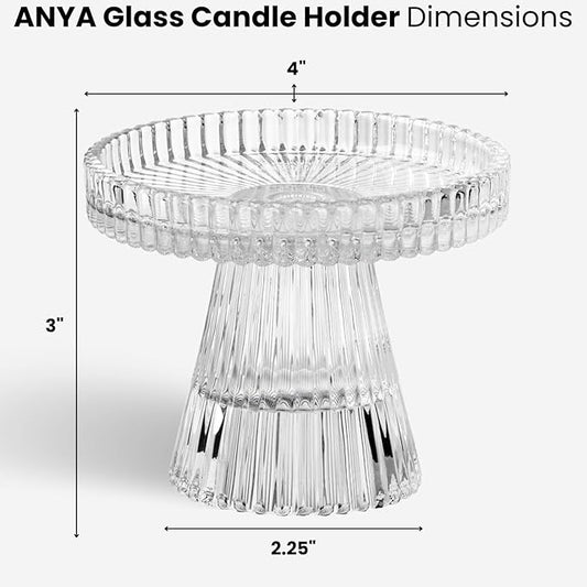 Glass Reversible Tealight/Pillar Candle Holder