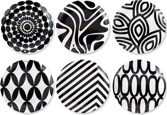 Black & White Appetizer Plates 6.5"