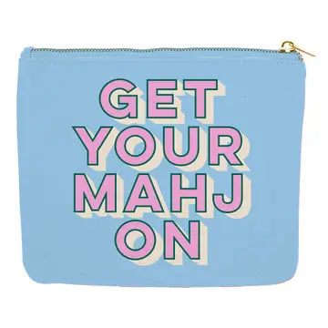 Canvas Mahj Card Pouch - Get Mahj On