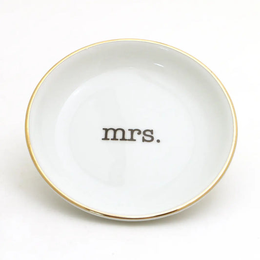 Trinket Tray Mrs. Ring Dish 22K Gold