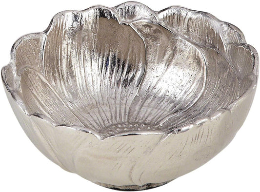 Silver Floral Lotus Bowl