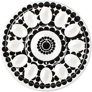 Black & White Egg Platter 12"