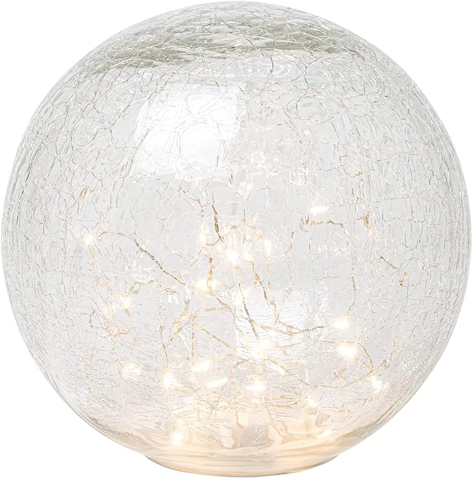 LED Sphere Cracked Glass Light 6"