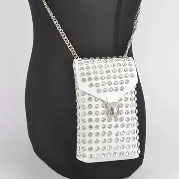 Rhinestone Crossbody Cellphone Belt Bag