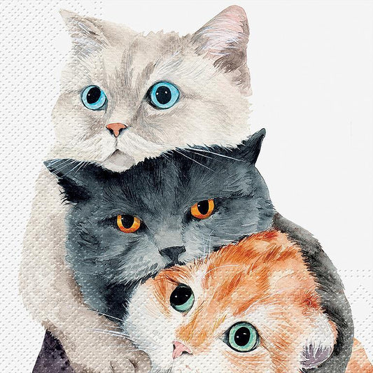 Luncheon Napkin Better Together Cat