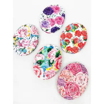Bright Floral Oval Shaped Mirror