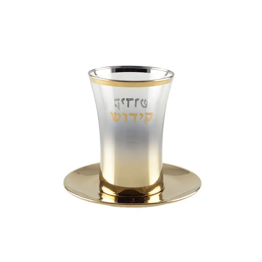 Glass 2PC Silver Kiddush Glass