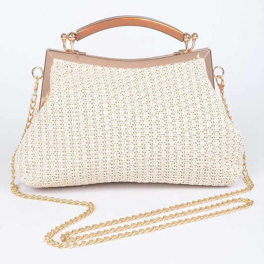 Faux Straw Clutch