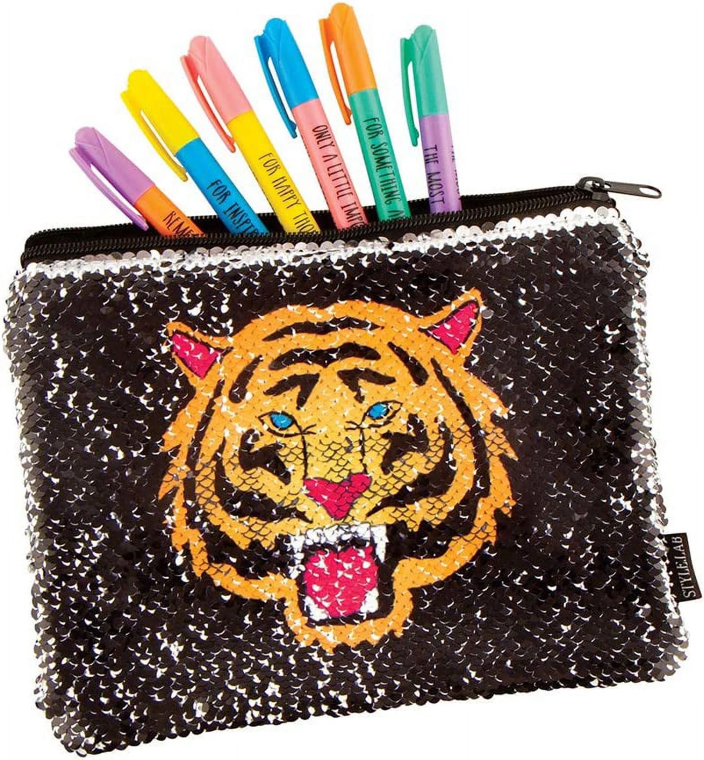 Sequin Tiger Pouch