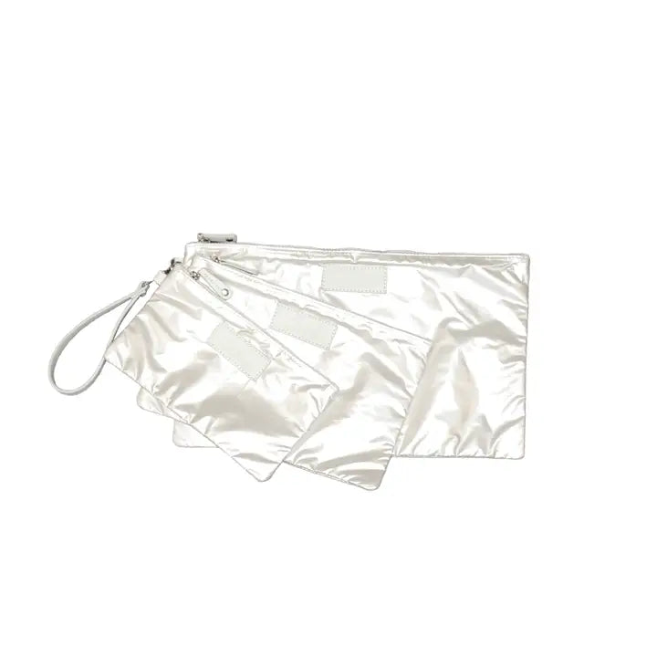 3 Piece Cosmetic Bag Wristlet Set