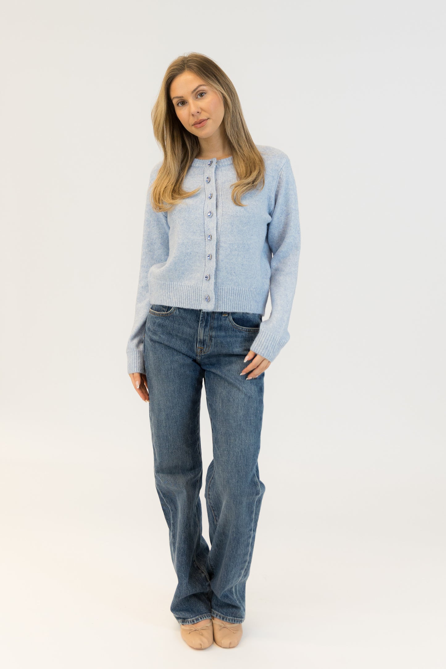 Crystal Button Cardigan
