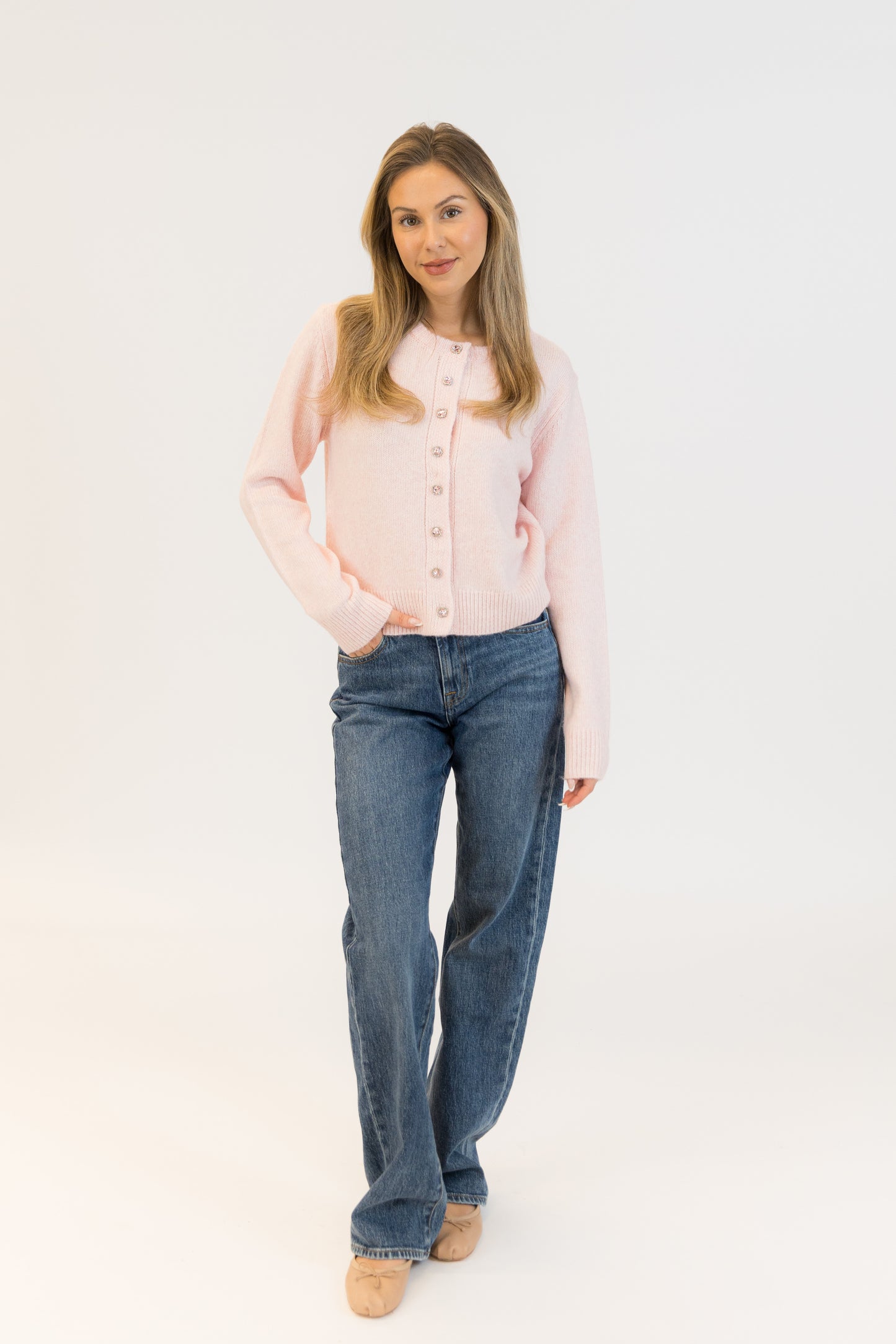Crystal Button Cardigan
