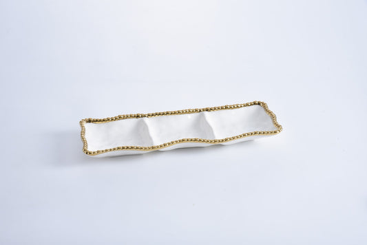 Pampa Bay Golden Salerno 3-Section Serving Piece