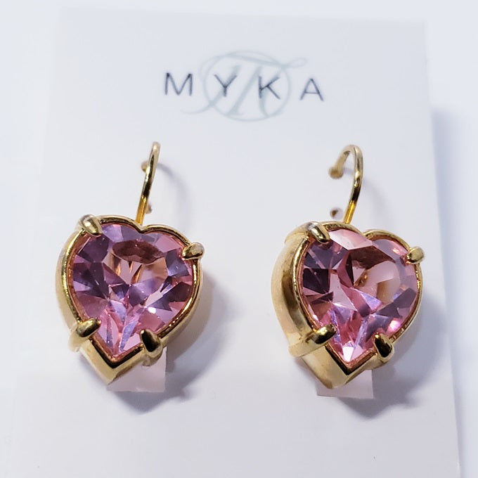 Myka  Julie Rhodium Heart Earrings