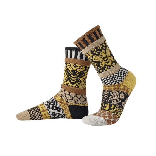 Solmate Crew Socks - Honeybee